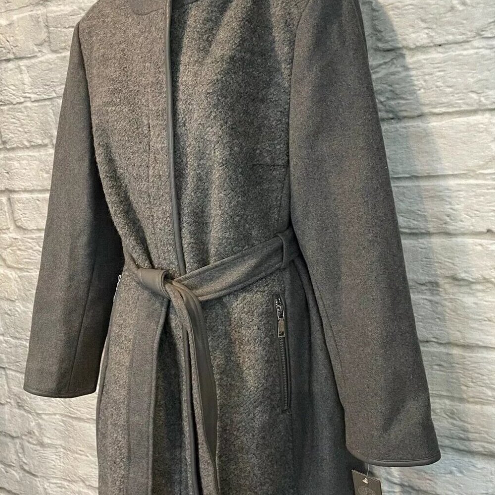 Vince Camuto Grey Two-Toned Long Coat | Size Small - 2 - Picture 9 of 11
